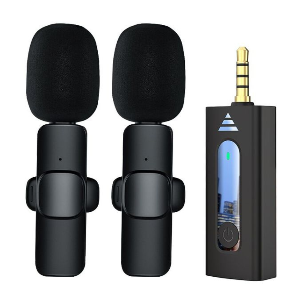 K35 Dual Wireless Microphone For 3.5mm Supported Devices (1:2 Microphone)