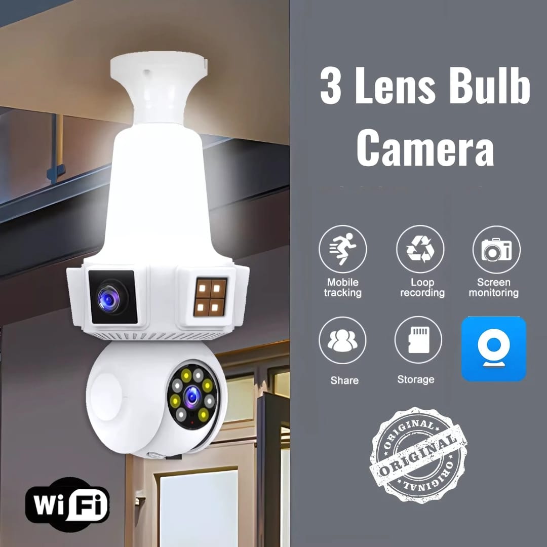 3 lens Ip bulb camera price in Bangladesh